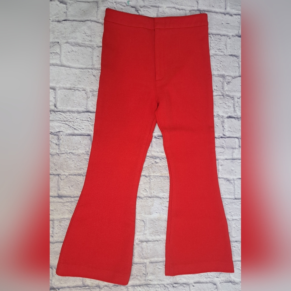 Smythe Canada Women's' Pants Flare Leg Red 100% Wool size 00 27Wx24.5